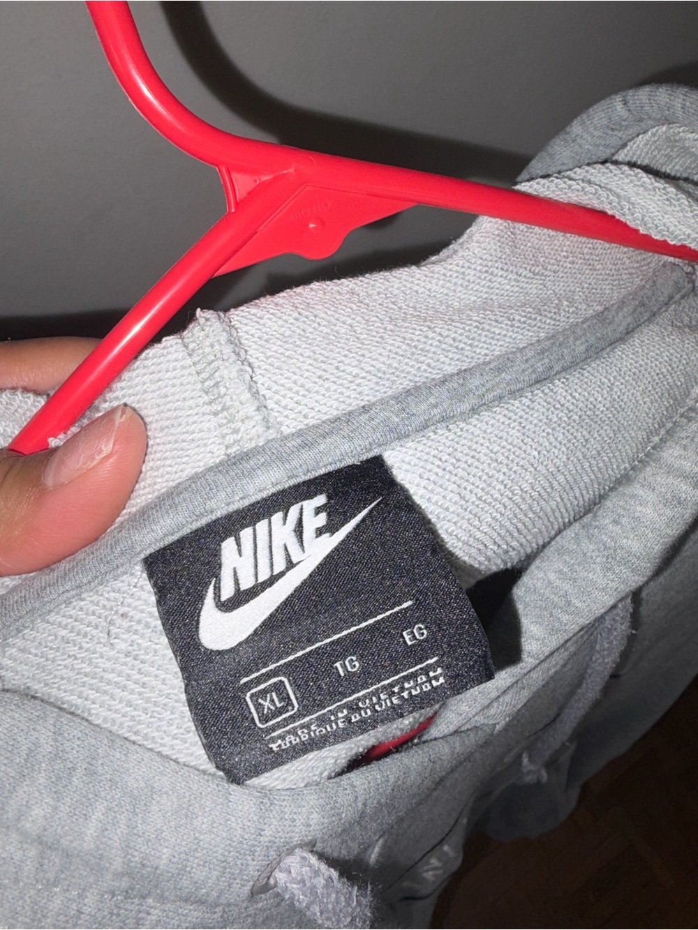 Nike Gray Embroidered Logo Pullover Hoodie - Picture 3 of 4